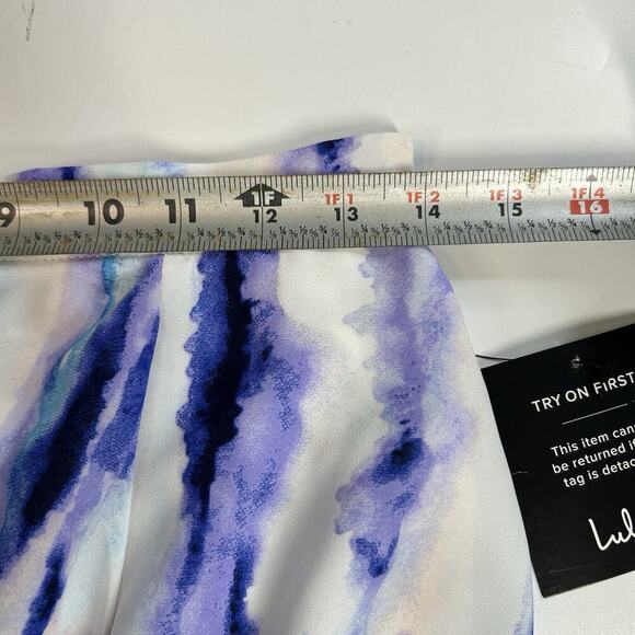 Lulus Ingenue Purple Print Two-Piece Maxi Dress Womens Large Watercolor Travel - Picture 3 of 13